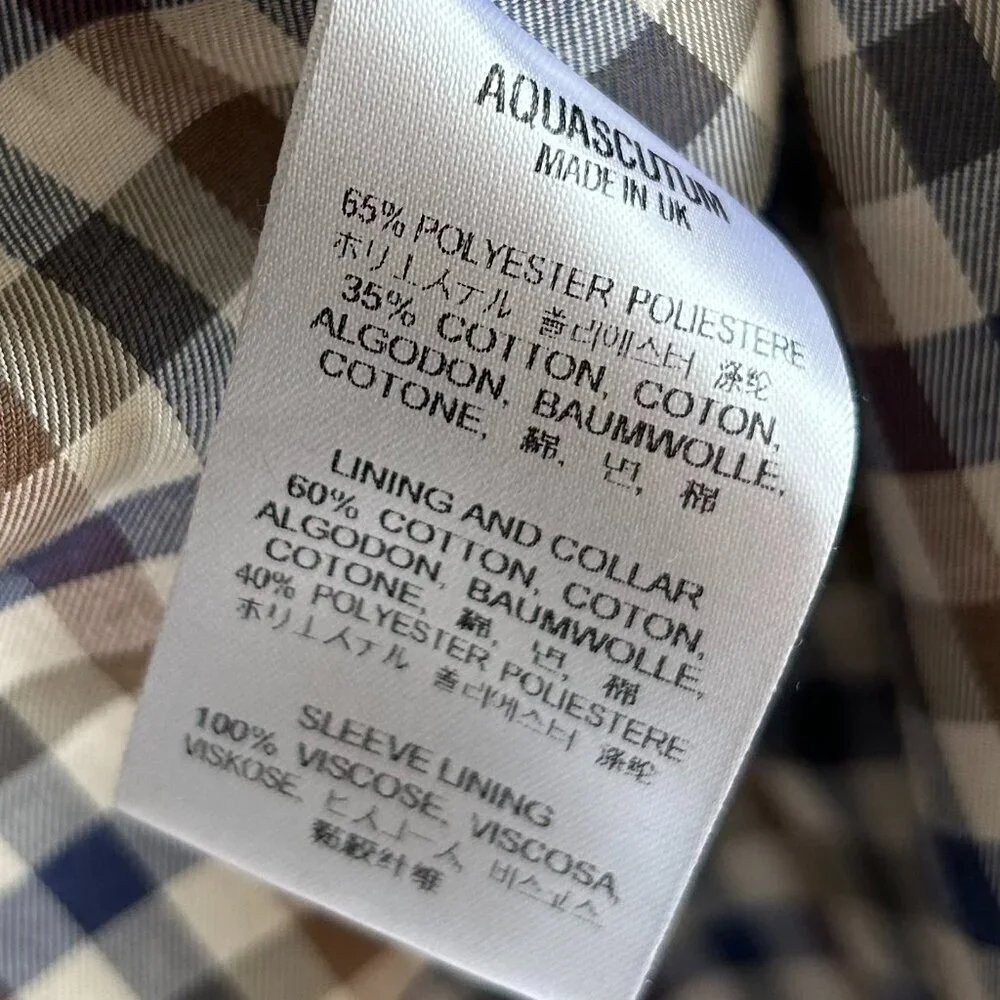 Aquascutum Navy Trench coat Size 48